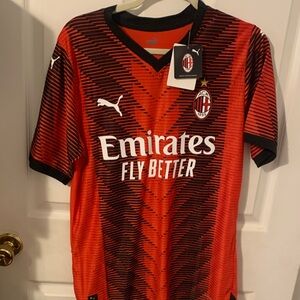 Puma AC Milan Red and Black Striped Jersey